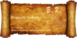 Bugyis Kabos névjegykártya